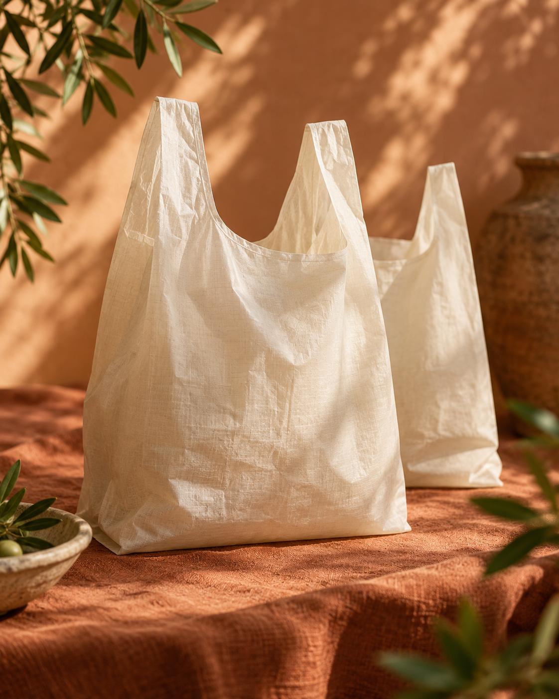 Compostable carry bags produced from blown PLA film